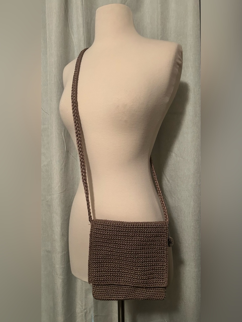 The Sak Brown Crochet Crossbody Bag with Braided Strap - Picture 8 of 8